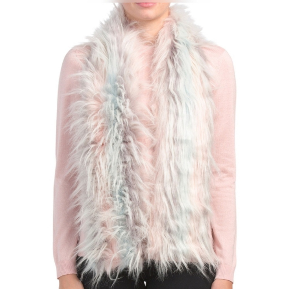 Tabitha Webb Pastel Unicorn Faux Fur Scarf